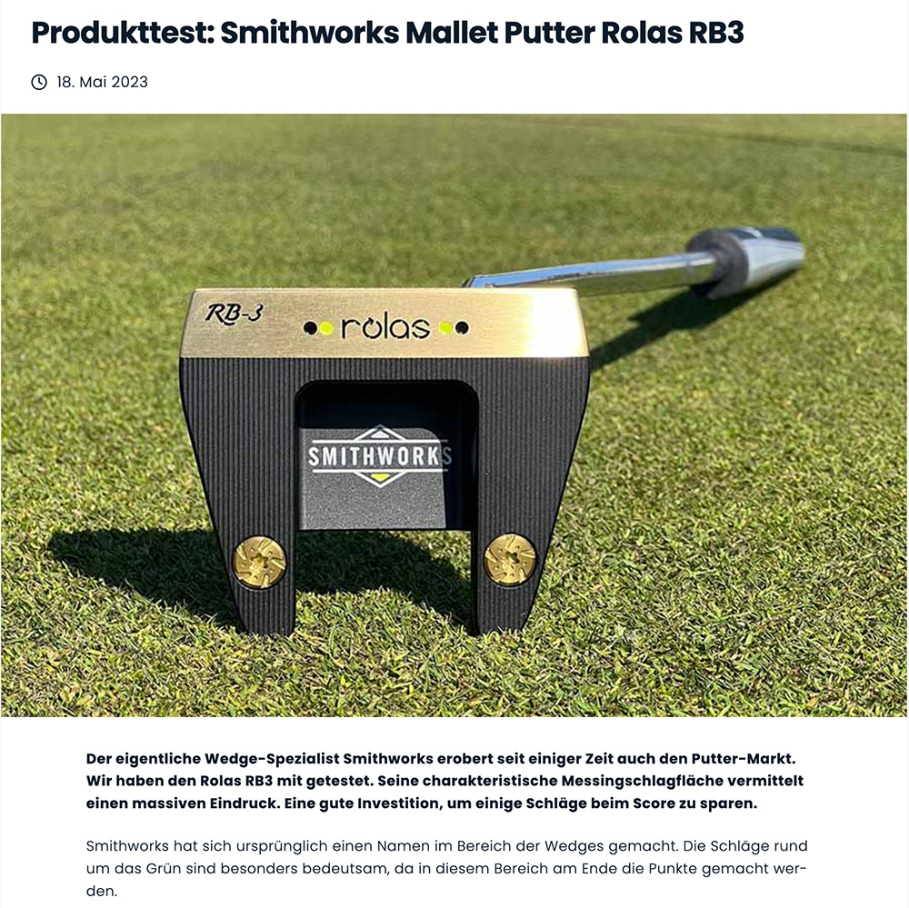 This picture shows a Rolas RB3 Putter Product test ofn 123Golfsport